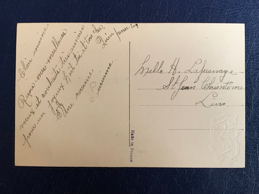 Vintage/Antique Christmas Postcard - Christmas Nostalgia French Romantic Card - for the collector, crafter, scrapbooker, or gift