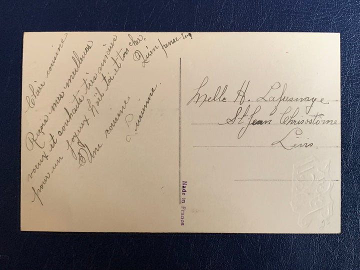 Vintage/Antique Christmas Postcard - Christmas Nostalgia French Romantic Card - for the collector, crafter, scrapbooker, or gift