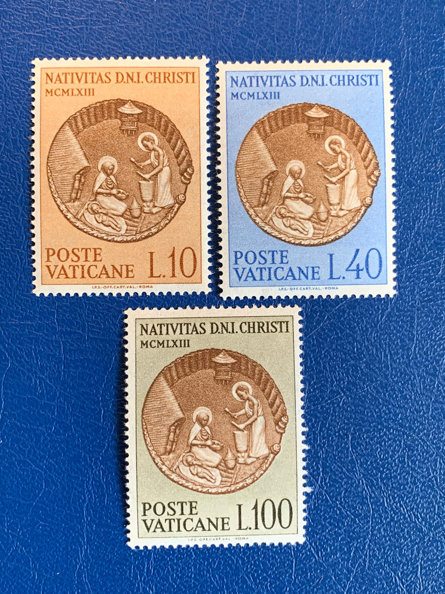 Vatican Christmas - Original Vintage Postage Stamps- 1963 - for the collector, artist or crafter