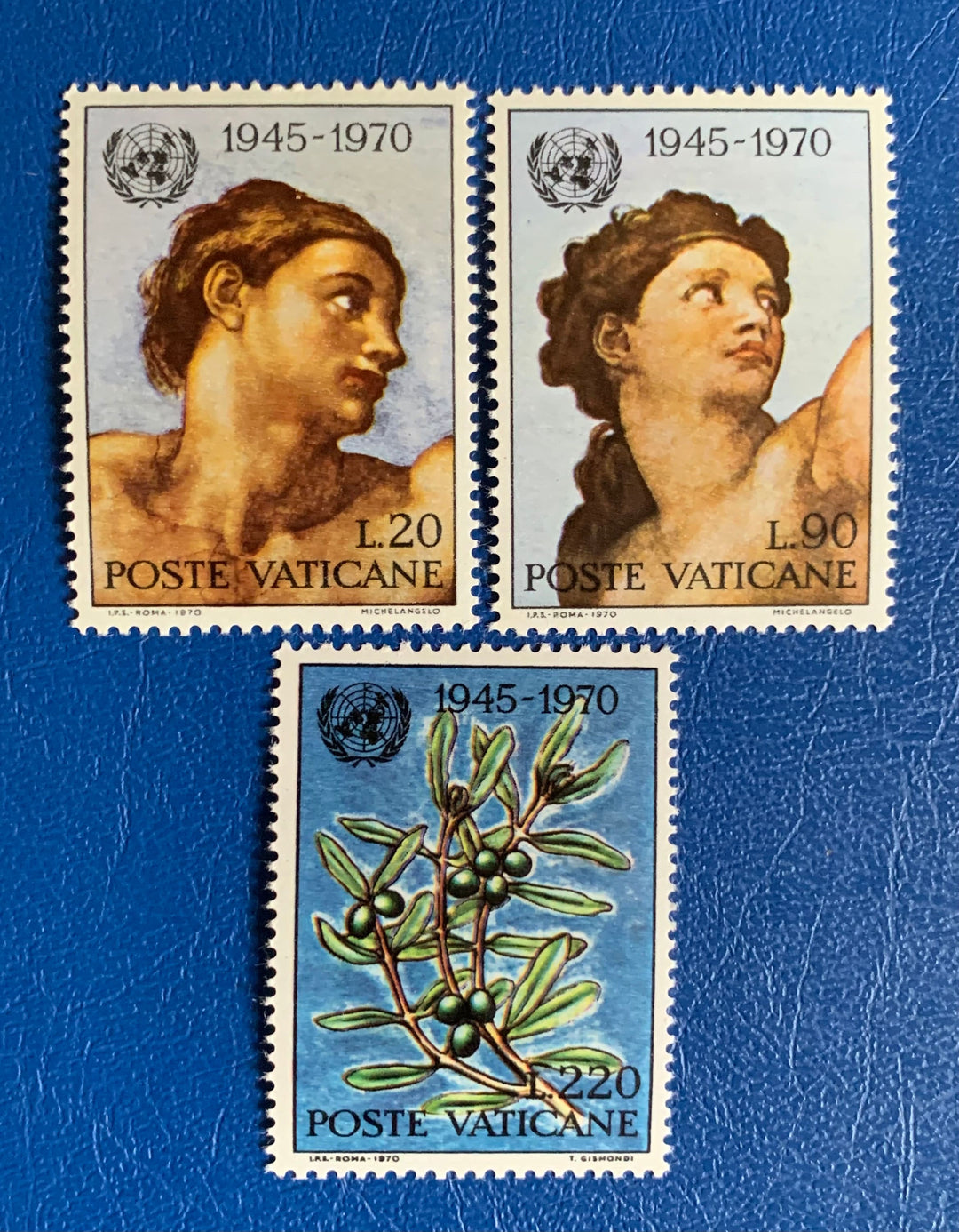 Vatican - Original Vintage Postage Stamps- 1970 UN 25th Anniversary - for the collector, artist or crafter
