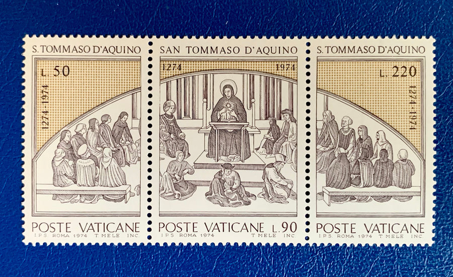 Vatican - Original Vintage Postage Stamps- 1974 - St. Thomas Aquinas - for the collector, artist or crafter