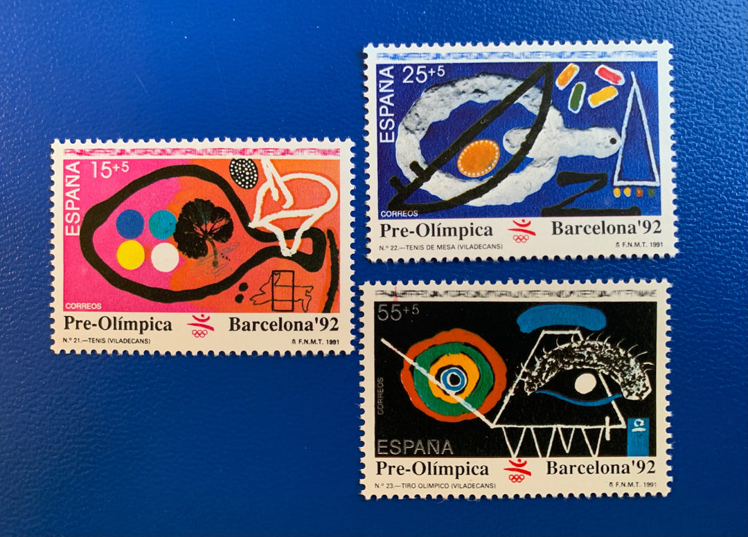 Spain - Original Vintage Postage Stamps- 1991 - Pre- Olympics Barcelona ‘92 - Children’s Art - for the collector, artist or crafter