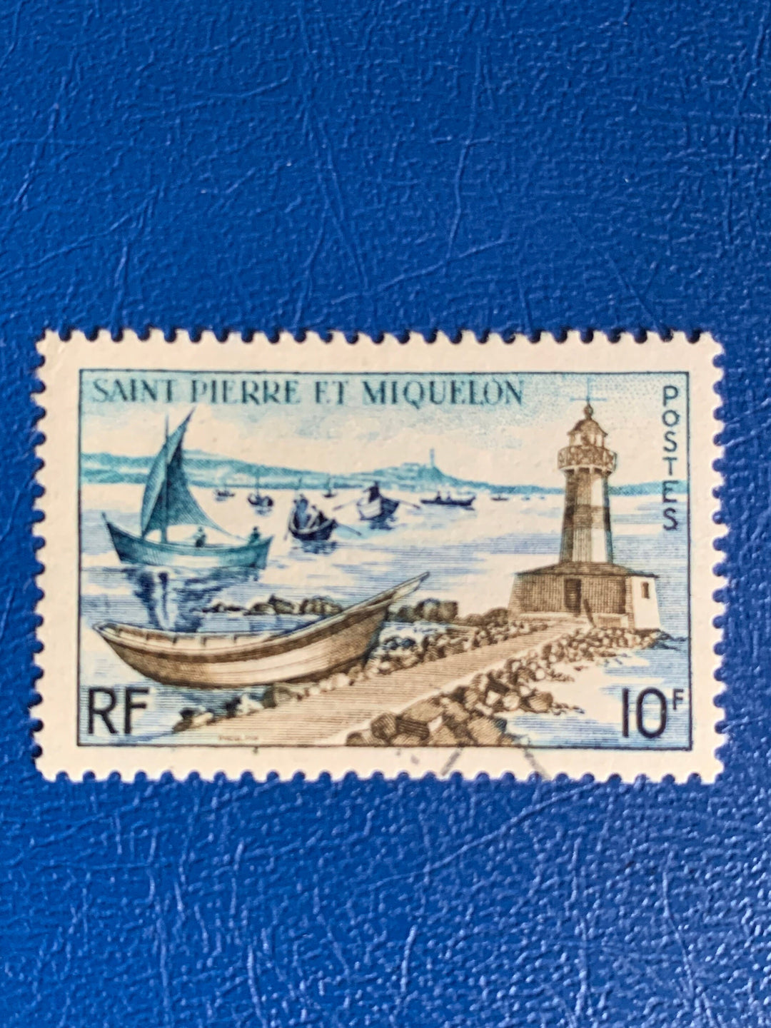 Saint-Pierre et Miquelon - Original Vintage Postage Stamps- 1957 - Fisheries - for the collector, artist or crafter