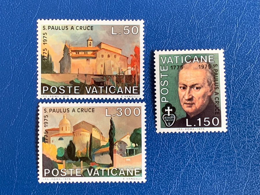 Vatican - Original Vintage Postage Stamps- 1975 St. Paul of the Cross - for the collector, artist or crafter