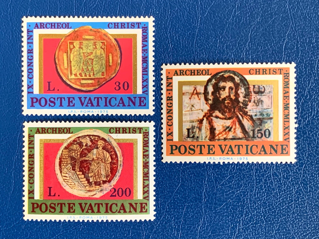 Vatican - Original Vintage Postage Stamps- 1975 International Congress of Christian Architecture - for the collector, artist or crafter