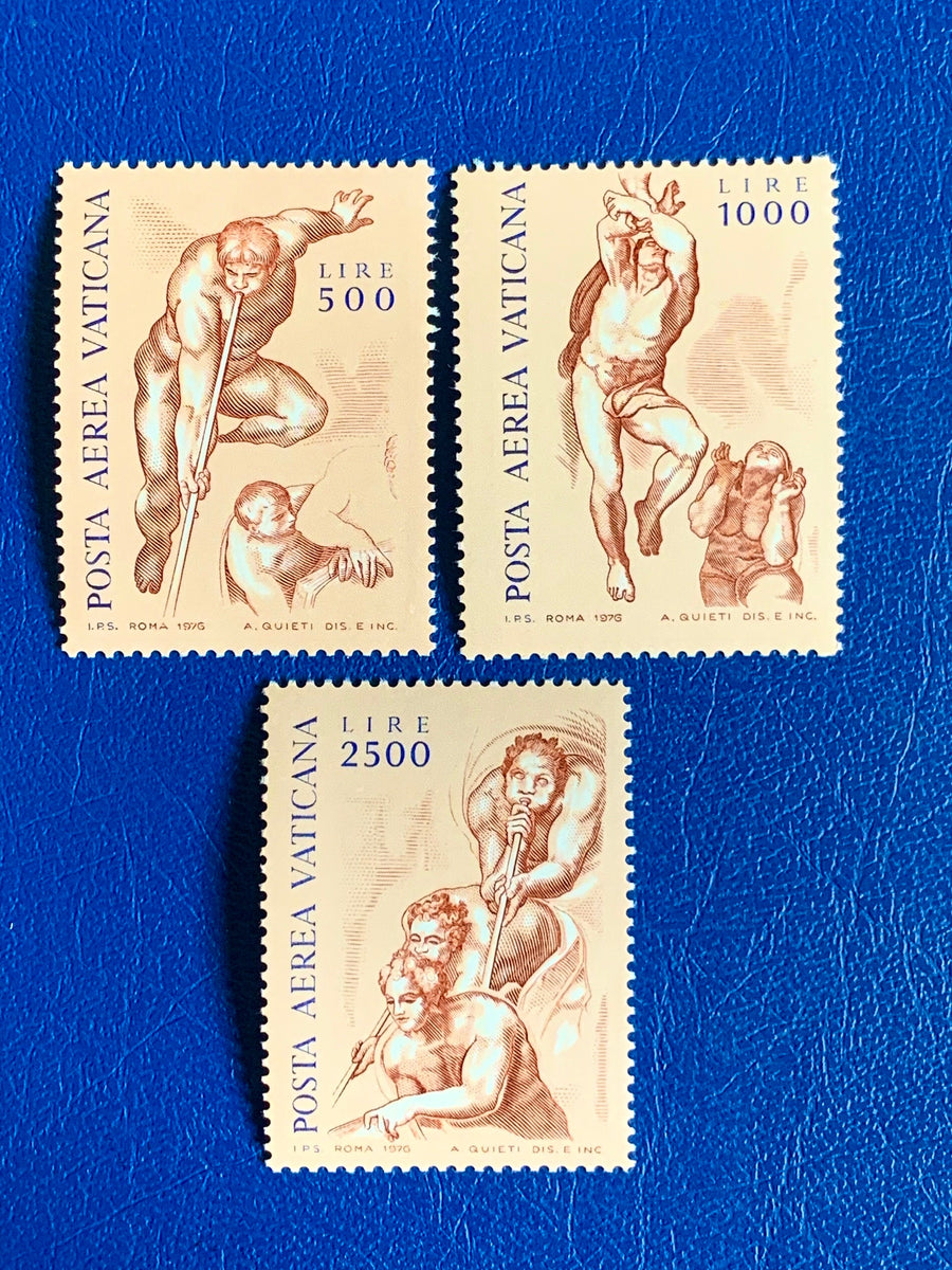 Vatican - Original Vintage Postage Stamps- 1976 Michelangelo - for the collector, artist or crafter