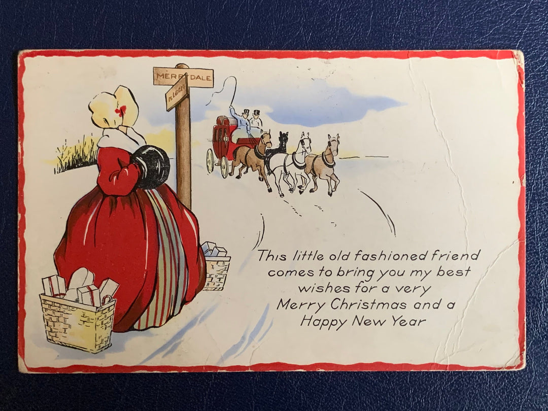 Vintage/Antique Christmas Postcard - Christmas Nostalgia Greeting Card - for the collector, crafter, scrapbooker, or gift
