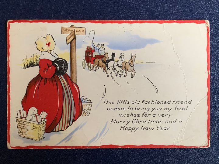 Vintage/Antique Christmas Postcard - Christmas Nostalgia Greeting Card - for the collector, crafter, scrapbooker, or gift