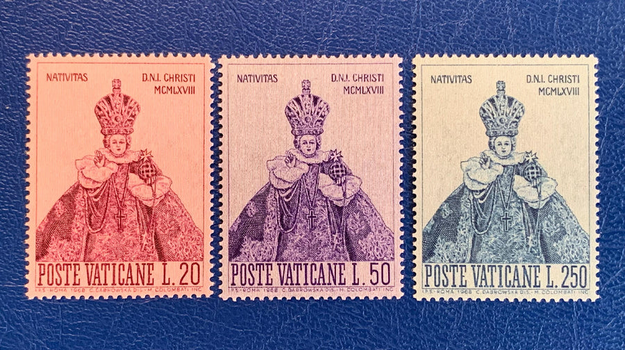 Vatican Christmas - Original Vintage Postage Stamps- 1968 Infant of Prague - for the collector, artist or crafter