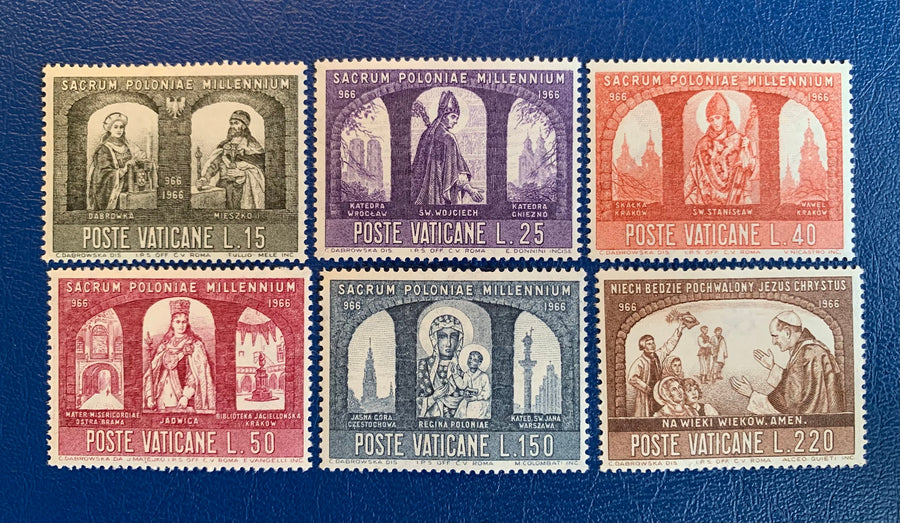 Vatican - Original Vintage Postage Stamps- 1964 - Catholicism in Poland - for the collector, artist or crafter