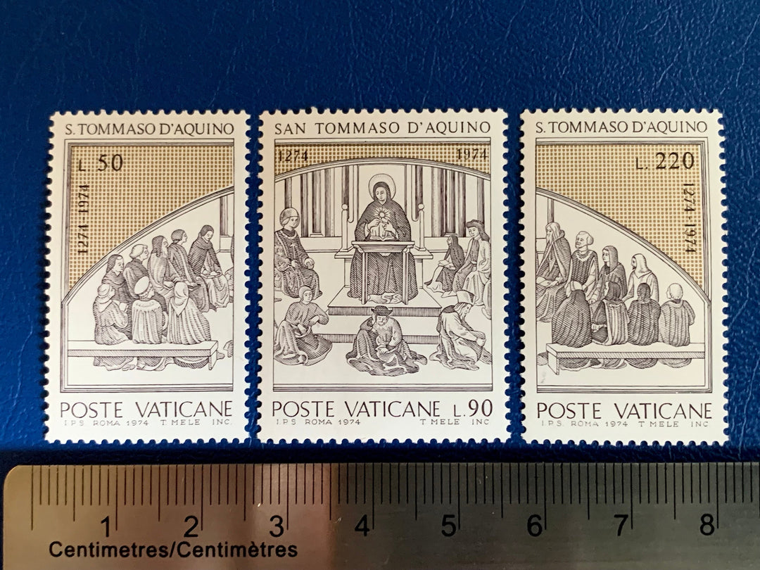 Vatican - Original Vintage Postage Stamps- 1974 - St. Thomas Aquinas - for the collector, artist or crafter