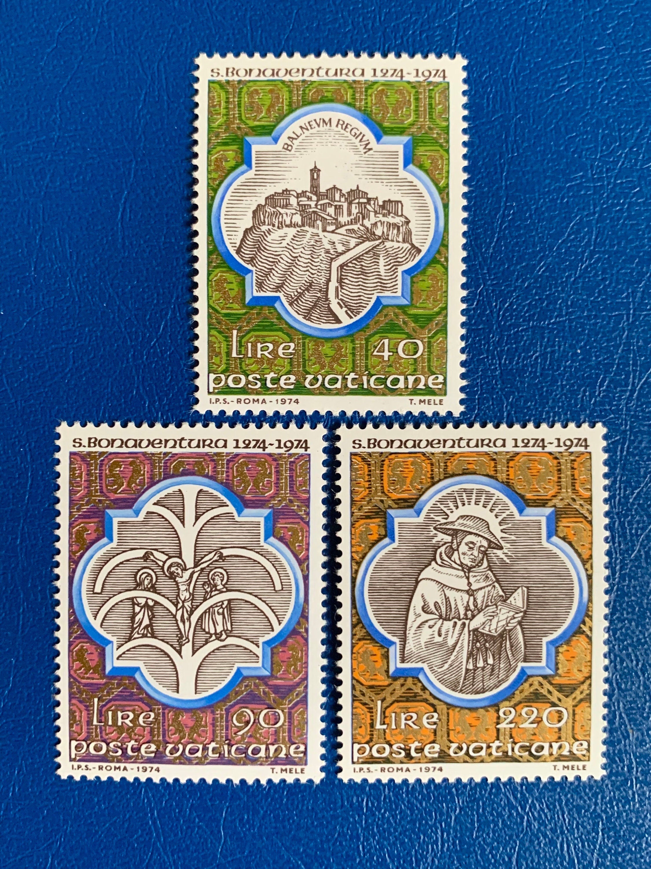 Post Stamp Ridge Vatican - Original Vintage Postage Stamps- 1974 - St. Bonaventure - On ...