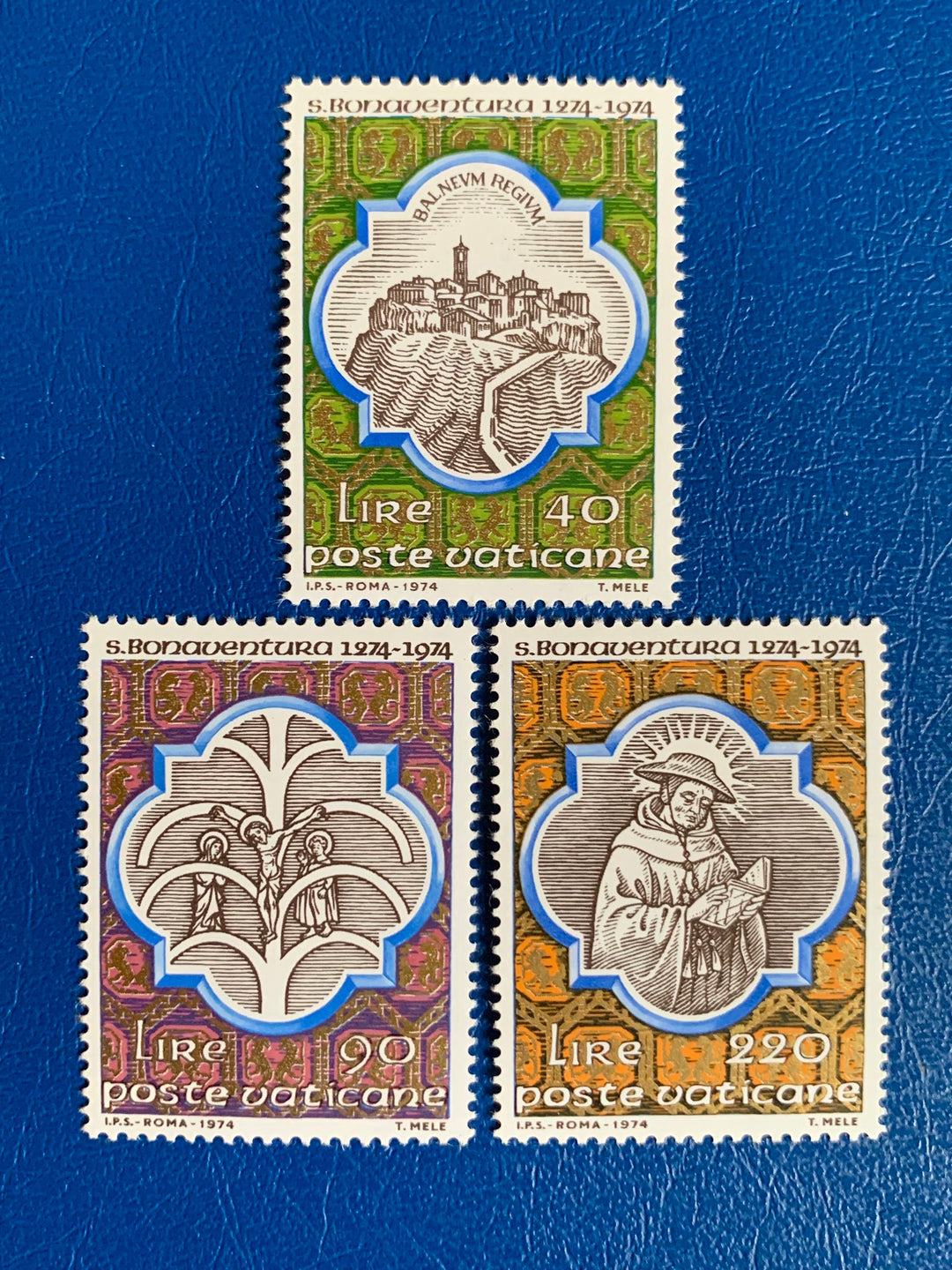 Vatican - Original Vintage Postage Stamps- 1974 - St. Bonaventure - for the collector, artist or crafter