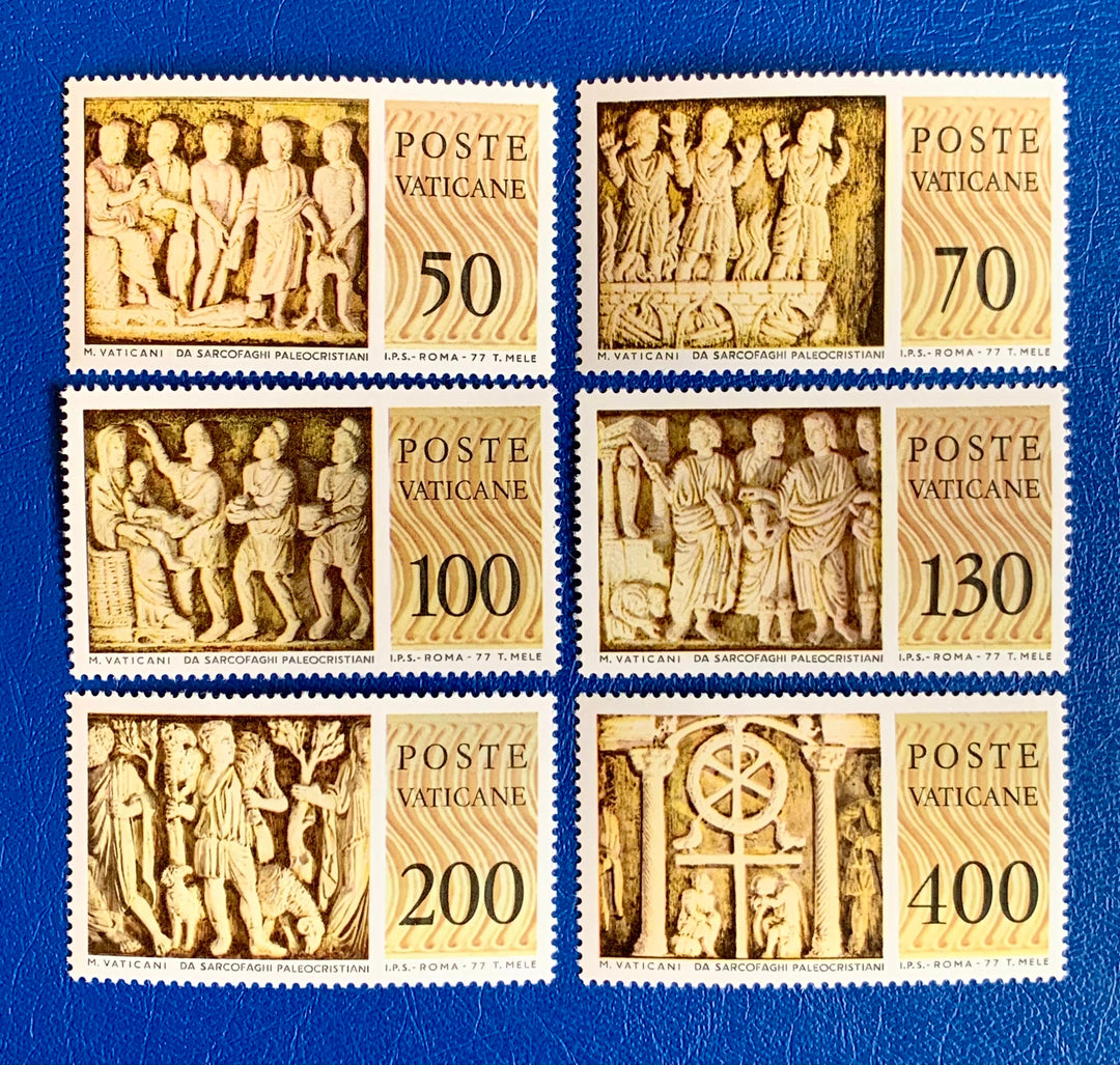 Vatican - Original Vintage Postage Stamps- 1977 - Sculptures - for the collector, artist or crafter
