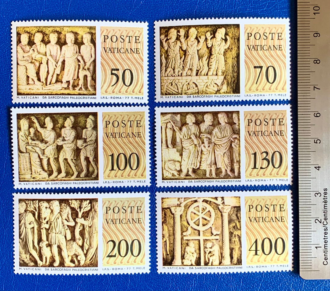 Vatican - Original Vintage Postage Stamps- 1977 - Sculptures - for the collector, artist or crafter