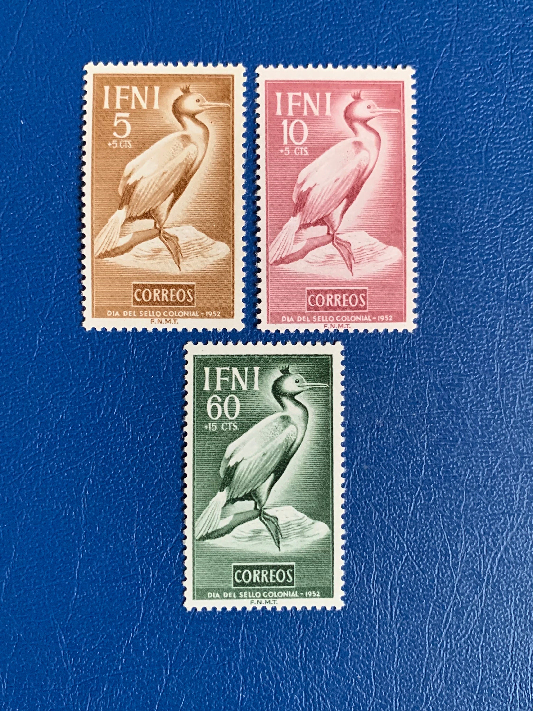 Post Stamp Ridge Sp. Ifni- Original Vintage Postage Stamps- 1952 - Stamp Day - Common ...