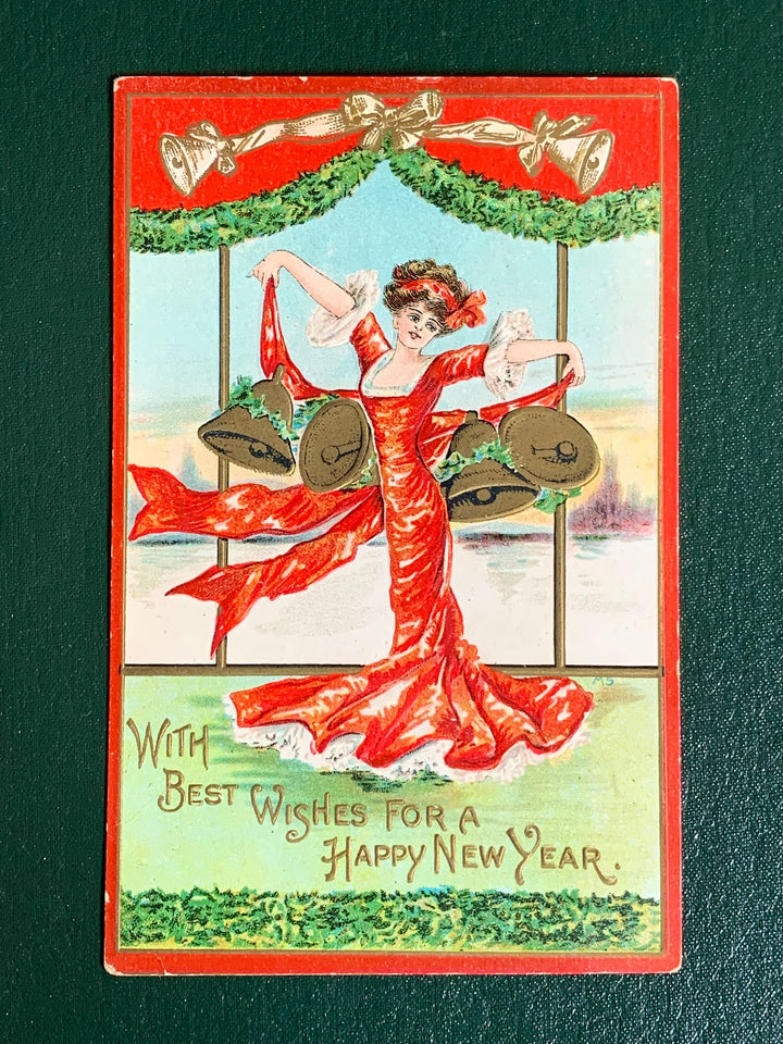 Vintage/Antique New Year’s 1912 Postcard - Christmas Nostalgia Greeting Card - for the collector, crafter, scrapbooker, or gift