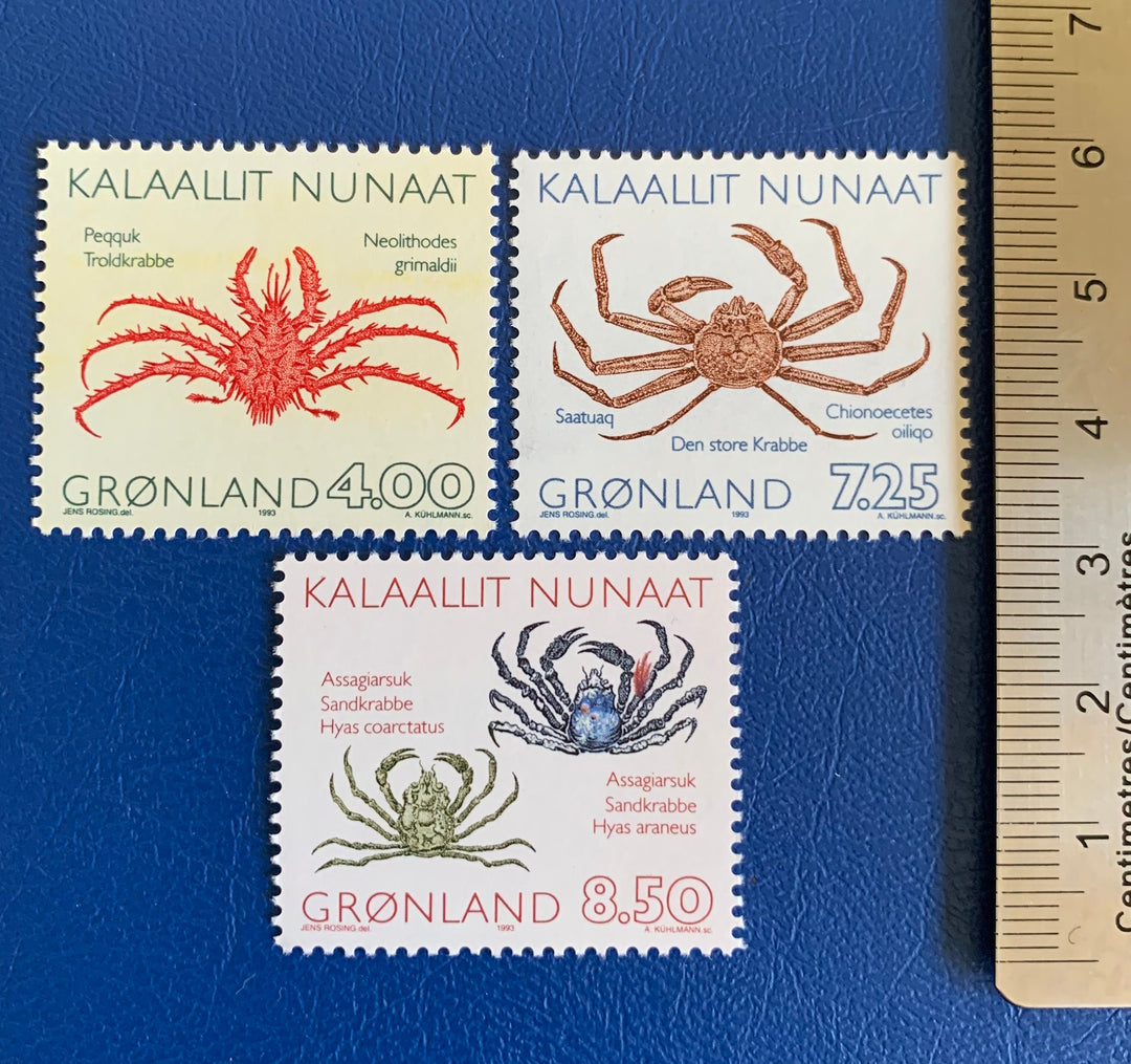 Greenland - Original Vintage Postage Stamps- 1993 - Crabs - for the collector, artist or crafter