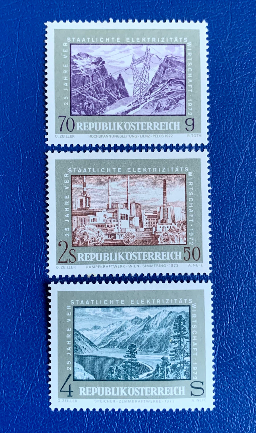 Austria - Original Vintage Postage Stamps - 1971 Nationalized Companies - for the collector, artist or crafter