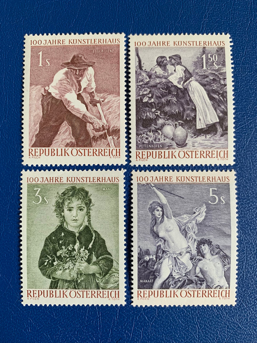 Austria - Original Vintage Postage Stamps - 1961 Artists Society - for the collector, artist or crafter - scrapbooks, decoupage