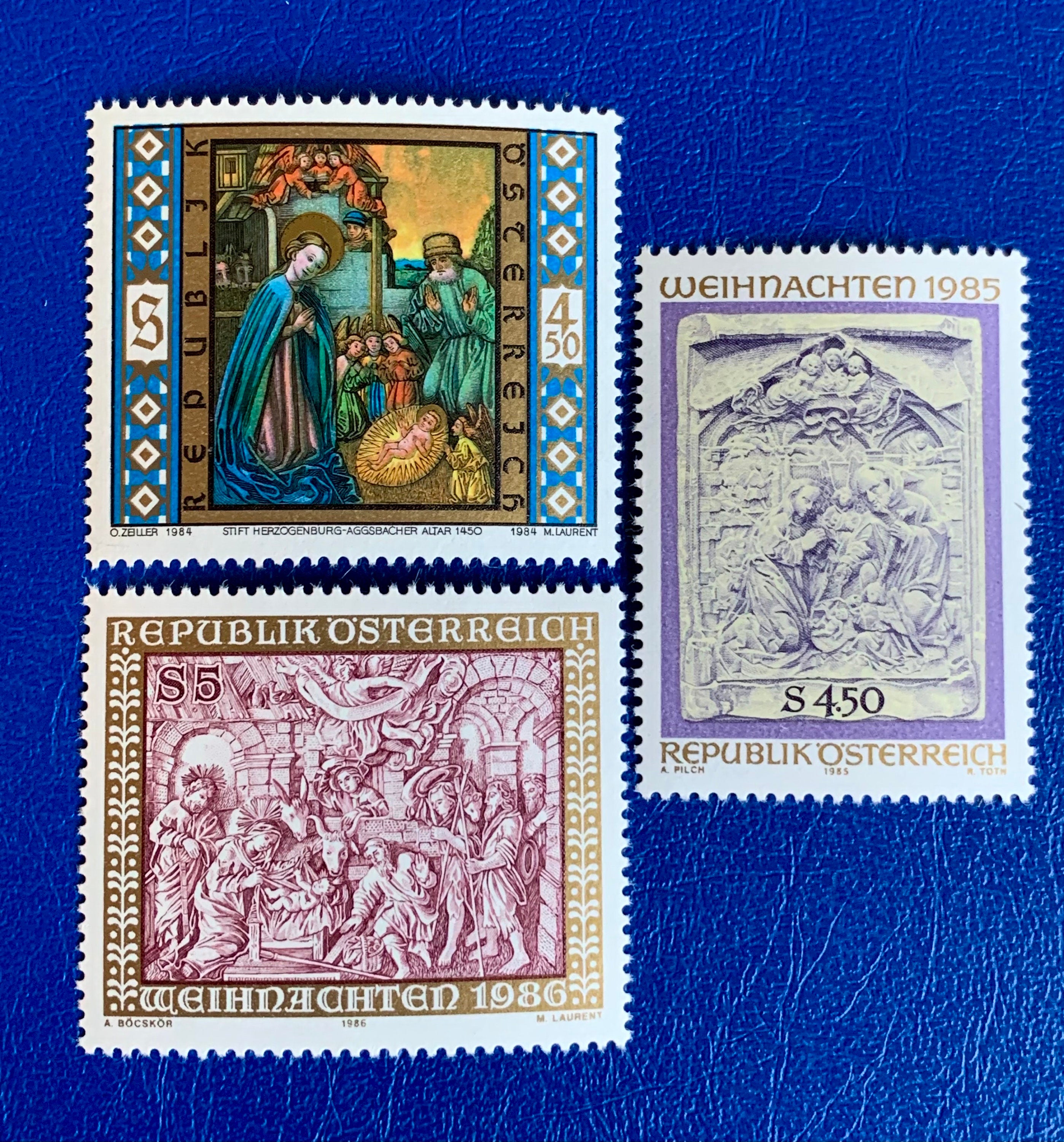 Austria Christmas - Original Vintage Postage Stamps- 1987-90 - On the ...