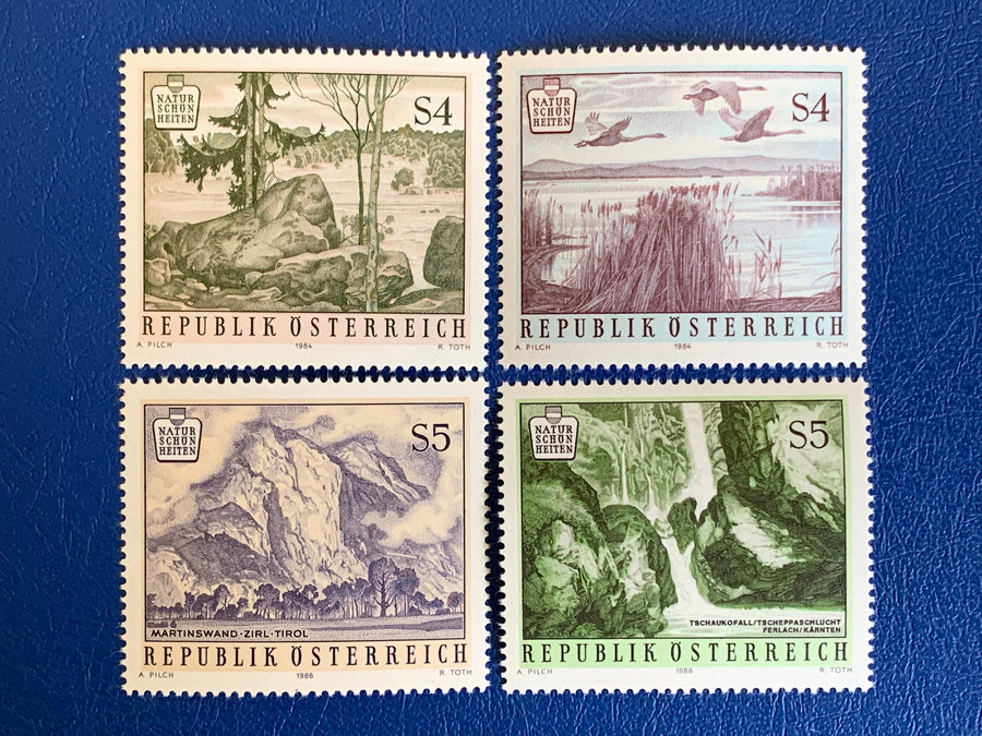 Austria - Original Vintage Postage Stamps - 1984-86 Scenic Beauty of Austria - for the collector, artist or crafter - scrapbooks, decoupage