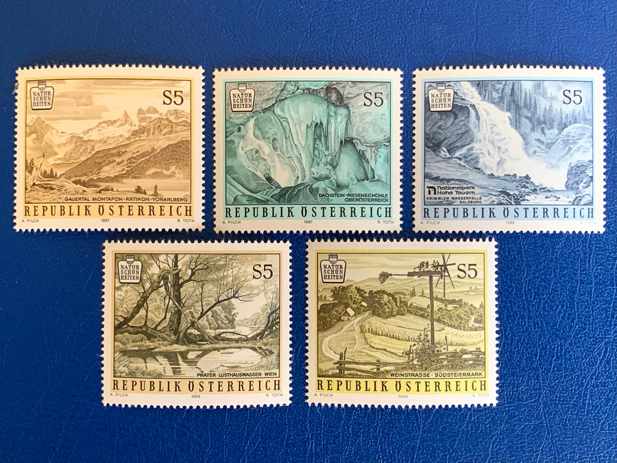 Austria - Original Vintage Postage Stamps - 1984-86 Scenic Beauty of Austria - for the collector, artist or crafter - scrapbooks, decoupage