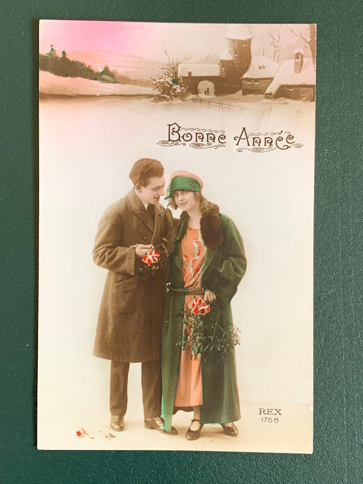 Vintage/Antique New Year’s Postcard - Nostalgia New Year Romantic Card - for the collector, crafter, scrapbooker, or gift
