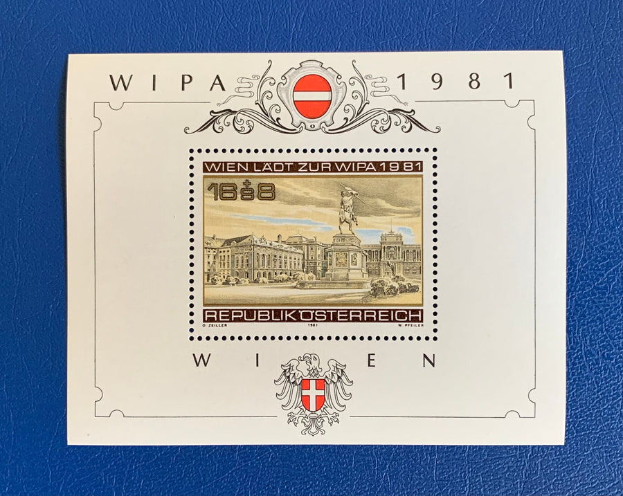 Austria - Original Vintage Postage Stamps - 1981 WIPA Stamp Exhibition - Souvenire Sheet