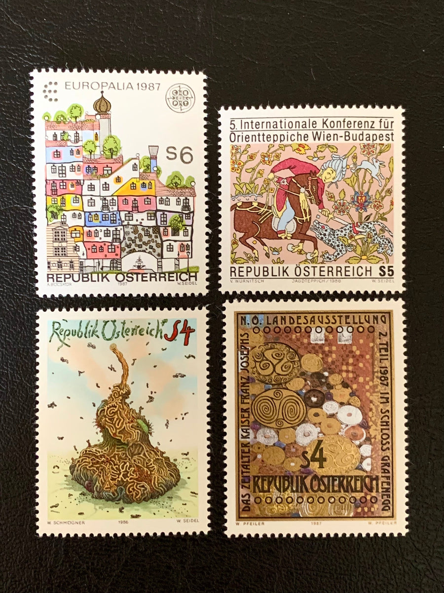 Austria - Original Vintage Postage Stamps - 1986/87 Art - for the collector, artist or crafter - scrapbooks, journals, decoupage