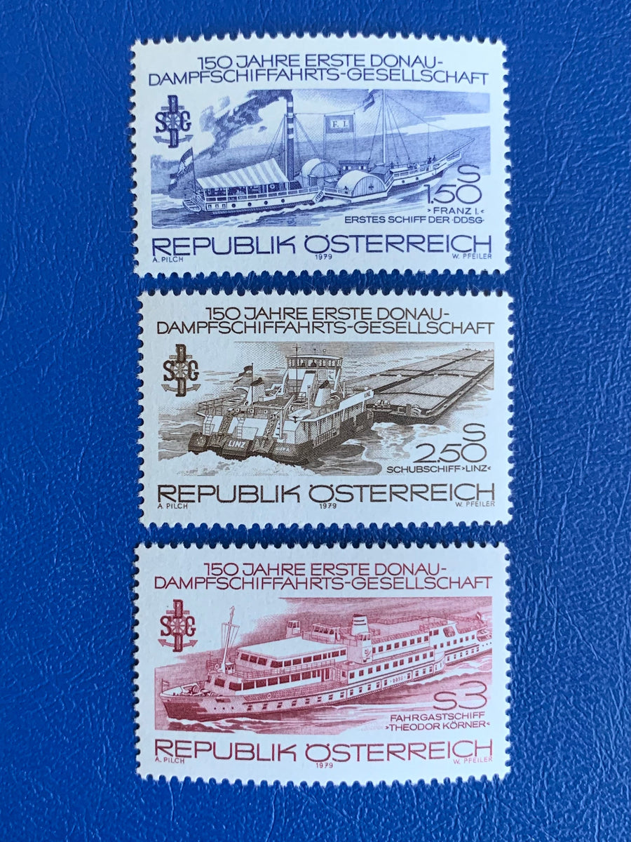 Austria - Original Vintage Postage Stamps - 1979 150 Years Danube Steamship Company - for the collector, artist or crafter