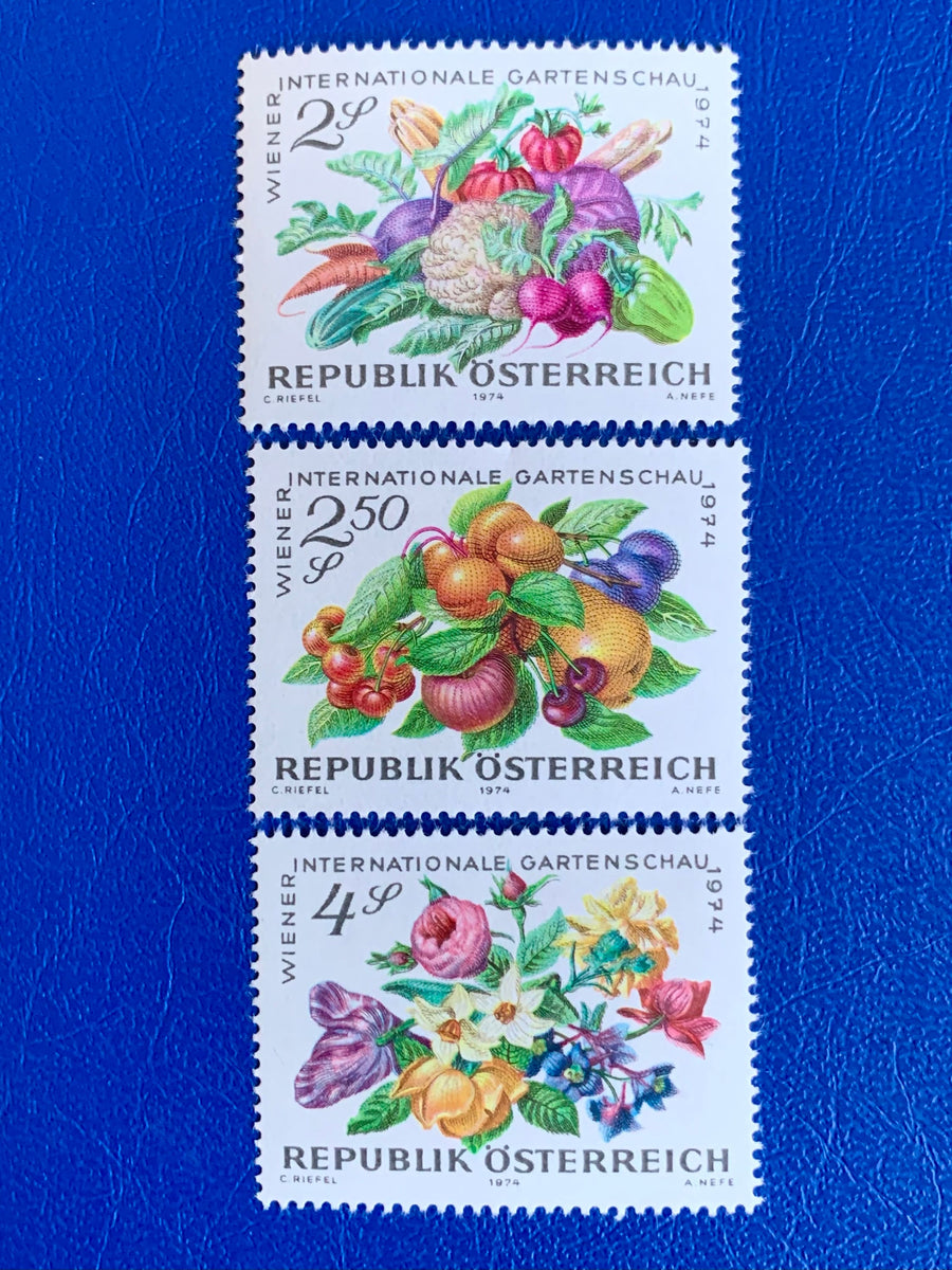 Austria - Original Vintage Postage Stamps - 1974 International Garden Show (Vienna) - for the collector, artist or crafter