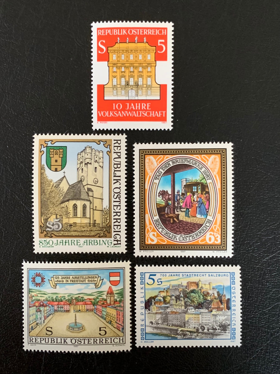 Austria - Original Vintage Postage Stamps - 1987 - for the collector, artist or crafter - scrapbooks, journals, decoupage