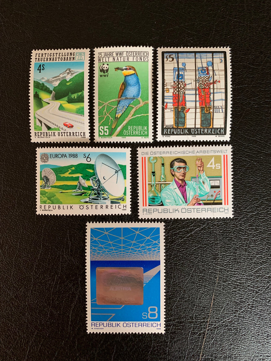 Austria - Original Vintage Postage Stamps - 1988 - for the collector, artist or crafter - scrapbooks, journals, decoupage