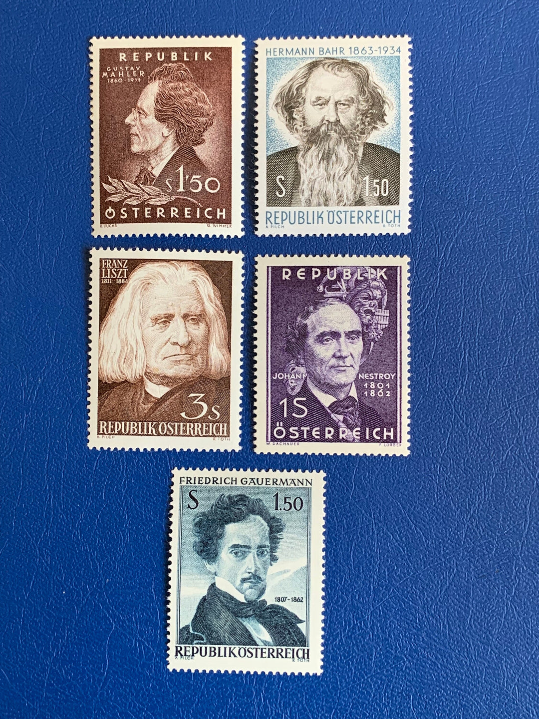 Austria - Original Vintage Postage Stamps - 1960-63 - Important figures in the Arts - for the collector, artist or crafter