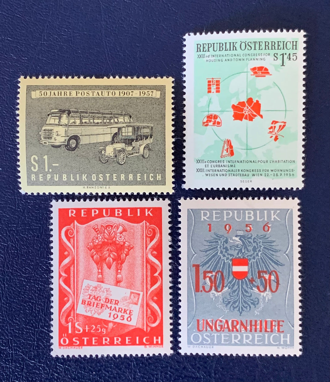 Austria - Original Vintage Postage Stamps - 1957/58 - for the collector, artist or crafter - scrapbooks, journals, decoupage