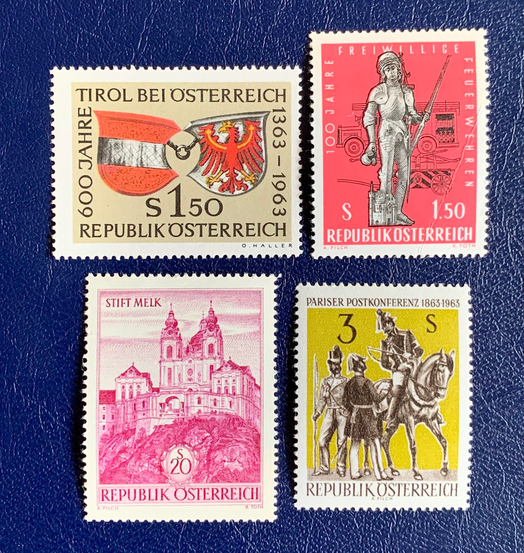 Austria - Original Vintage Postage Stamps - 1963 - for the collector, artist or crafter - scrapbooks, journals, decoupage