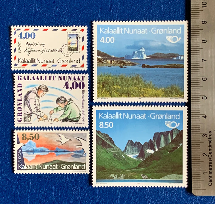 Greenland - Original Vintage Postage Stamps- 1995 - Scenery, Peace & Freedom, Teachers - for the collector, artist or crafter