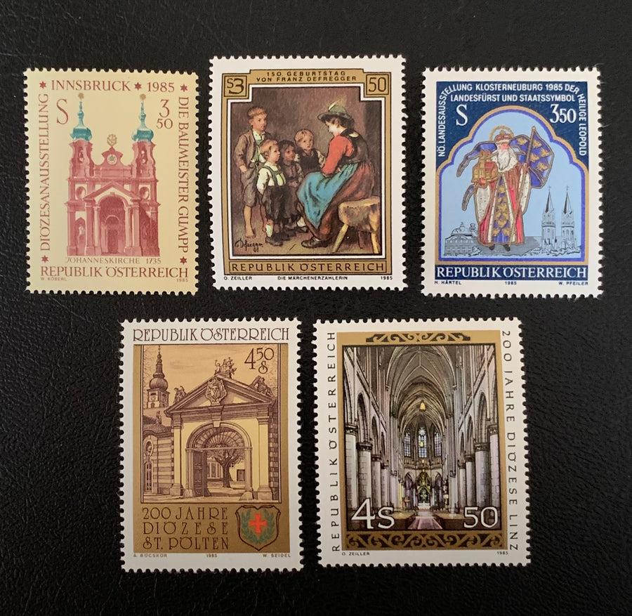 Austria - Original Vintage Postage Stamps - 1985 - for the collector, artist or crafter - scrapbooks, journals, decoupage