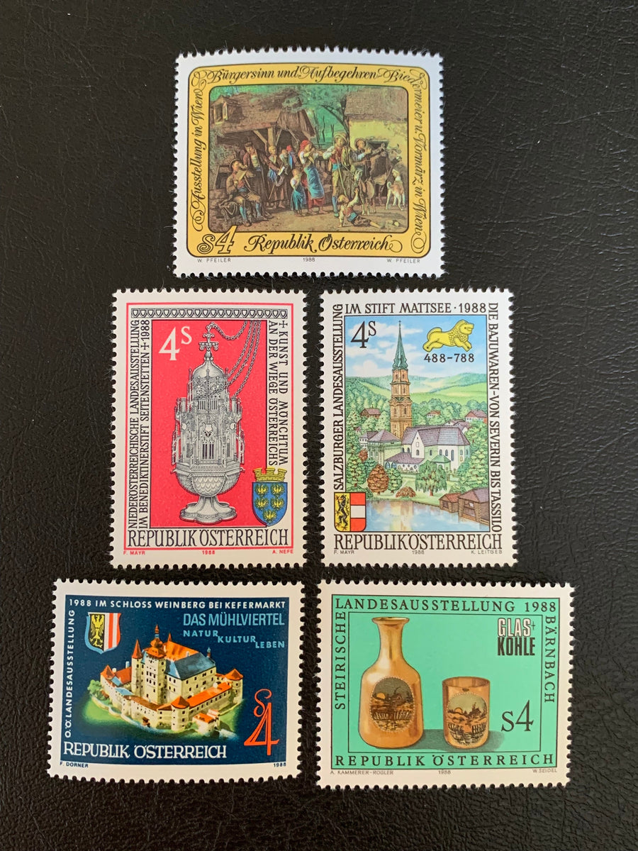 Austria - Original Vintage Postage Stamps - 1988 - for the collector, artist or crafter - scrapbooks, journals, decoupage