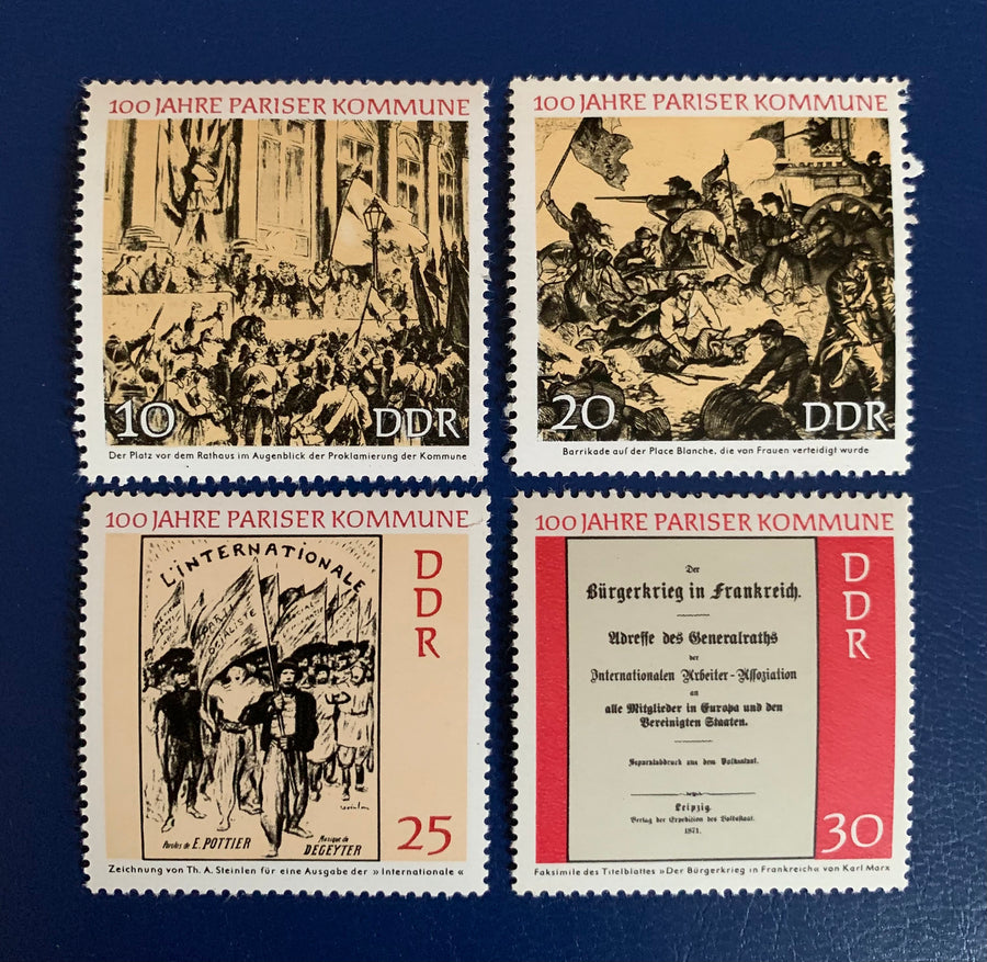 Germany (DDR) - Original Vintage Postage Stamps- 1971 - 100th Anniversary Paris Commune - for the collector, artist or crafter