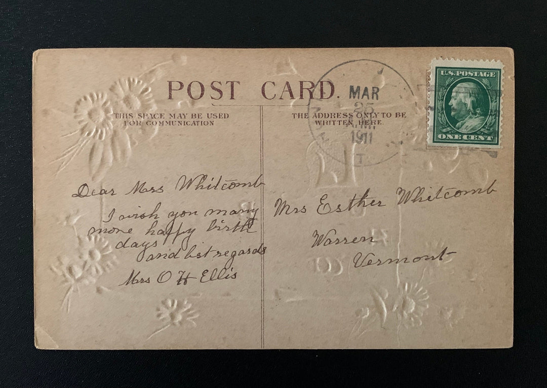 Vintage/Antique 1911 Greeting Postcard - Birthday/Love - for gifting, collecting, crafting or decor