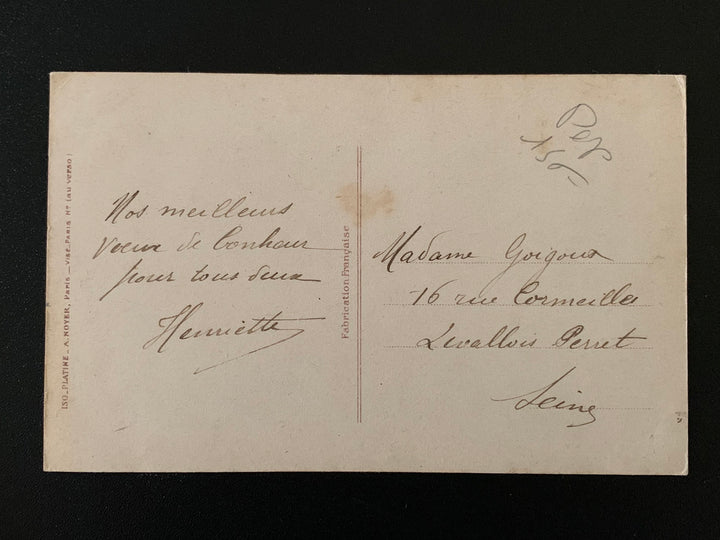 Vintage/Antique French Greeting Postcard - Happy New Year - for gifting, collecting, crafting or decor