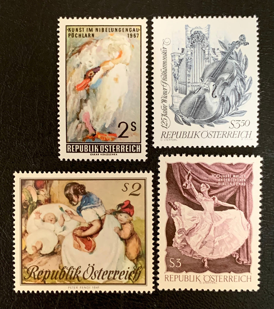 Austria - Original Vintage Postage Stamps - 1967 - Art & Danube Waltz - for the collector, artist or crafter
