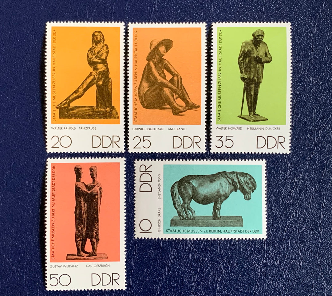 Germany (DDR) - Original Vintage Postage Stamps- 1976 Bronze Sculptures Berlin Museum - for the collector, artist or crafter