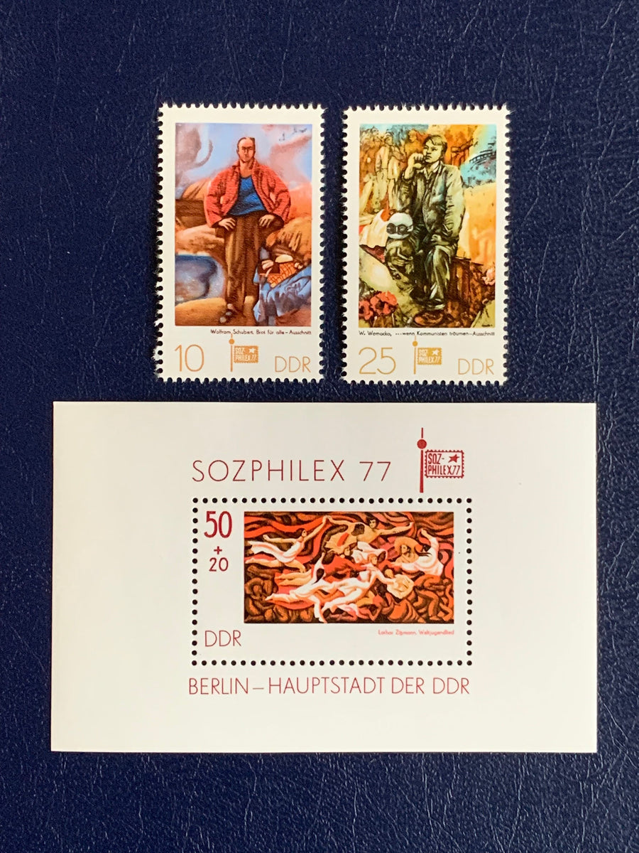 Germany (DDR) - Original Vintage Postage Stamps- 1977 SOZPHILEX Philatelic Exhibition - for the collector, artist or crafter