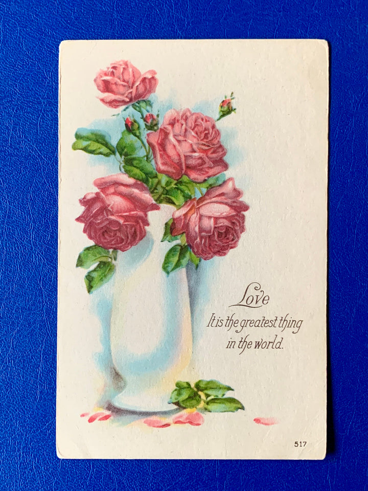 Valentine- Antique Greeting Postcard - 1920s -Love/Friendship
