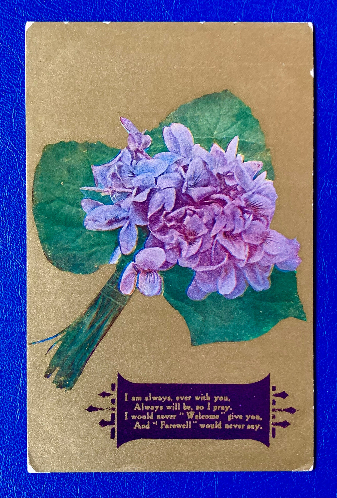 Vintage/Antique Greeting Postcard - Valentine- Love/Friendship - 1912 - Gold Floral