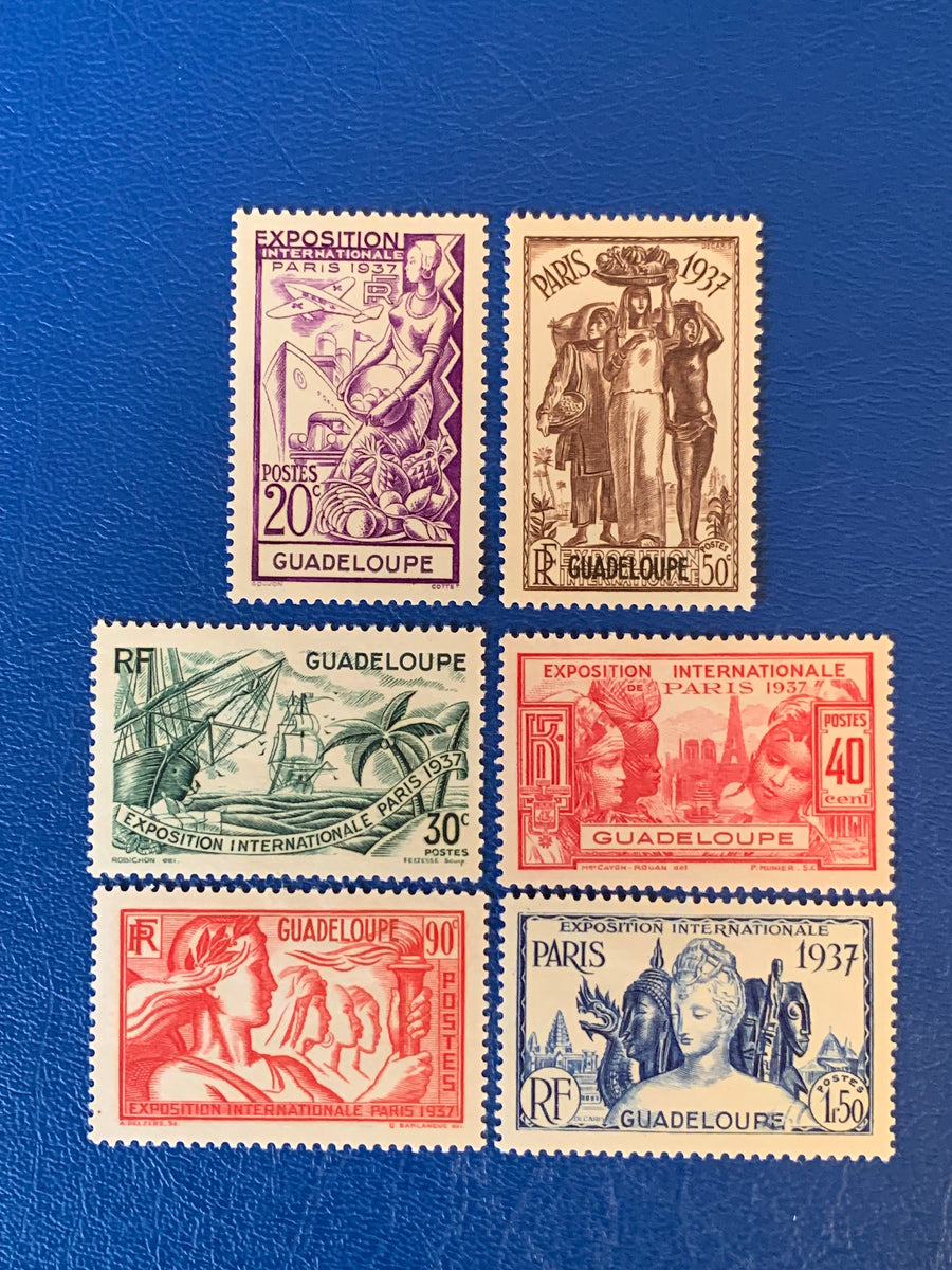 Guadeloupe - Original Vintage Postage Stamps- 1937 - International Exhibition of Paris - for the collector, artist or crafter