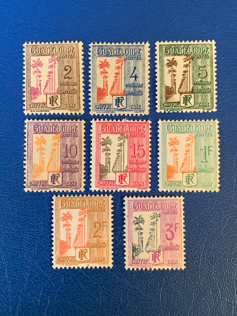 Guadeloupe - Original Vintage Postage Stamps- 1944 - Stamp Tax - for the collector, artist or crafter